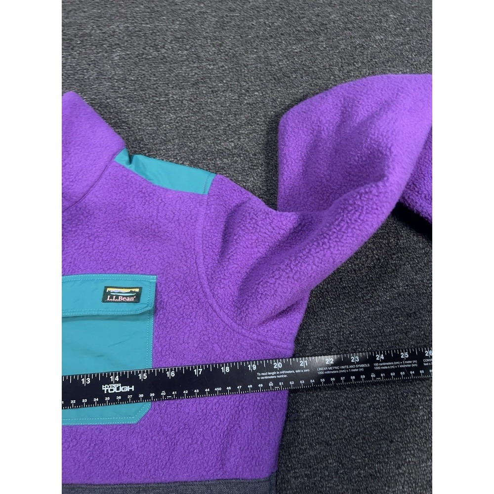 LL Bean Sweater Women Small Fleece 1/4 Zip Pullover Color Block Mountain Classic - Picture 6 of 6